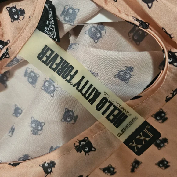 Sanrio Hello Kitty Chococat Patterned Women's Top Blouse Forever 21 - Picture 6 of 9